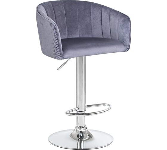 Изображение товара Барный стул DOBRIN DARCY цвет сиденья серый 1922-19, цвет основания хром  LM-5025_CH-M_V-1922-19