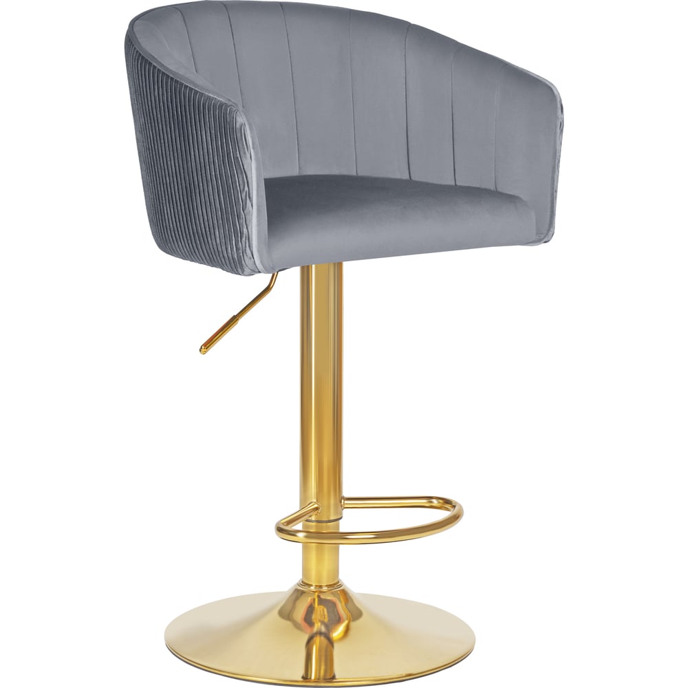 Изображение товара Барный стул DOBRIN DARCY GOLD цвет сиденья серый велюр 1922-19, цвет основания золото  LM-5025_G-M_V-1922-19