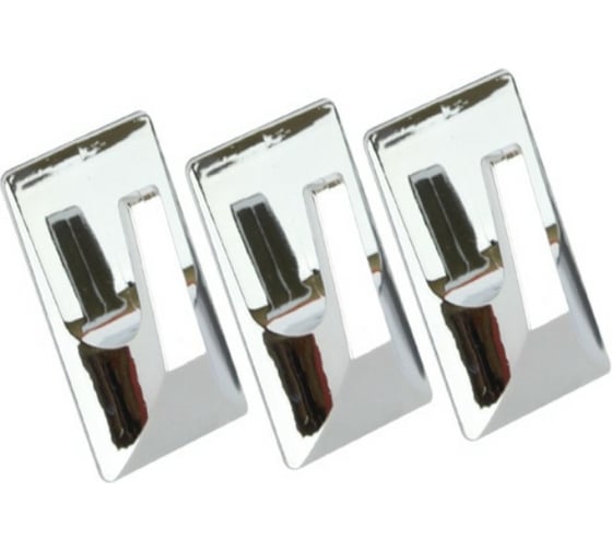 Изображение товара Крючки Kleber пластик на липкой ленте 5 см, хром 3 шт. KLE-SG002