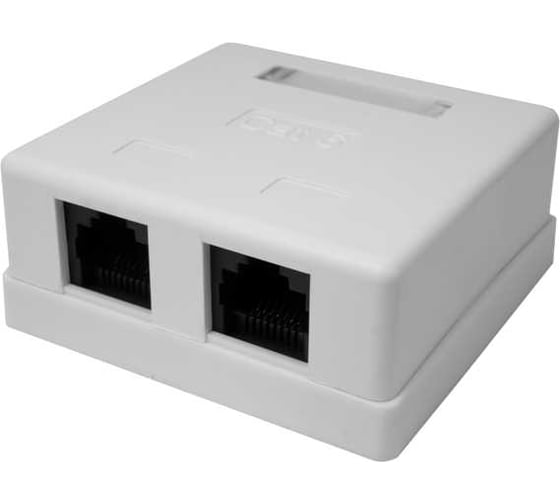 Изображение товара Компьютерная розетка SUPRLAN 8P8C (RJ-45), UTP, Cat.6, 2 порта (DIY) 10-0310-1