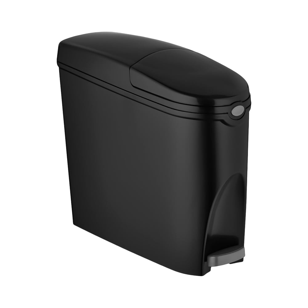 Изображение товара Ведро мусорное Luscan с педалью Slim 20 л черное пластик