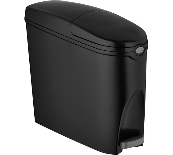 Изображение товара Ведро мусорное Luscan с педалью Slim 20 л, черное, пластик 2019393