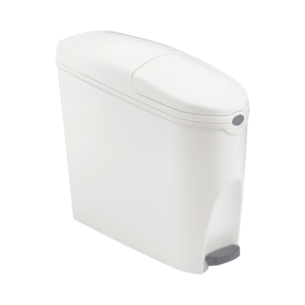 Изображение товара Мусорное ведро Luscan с педалью Slim 20 л белое пластик 2019360