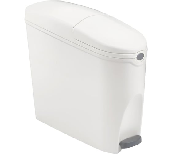 Изображение товара Мусорное ведро Luscan с педалью Slim 20 л, белое, пластик 2019360