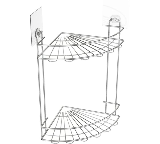 Изображение товара Полка Kleber угловая двухъярусная на силиконовом креплении LITE KLE-LT009