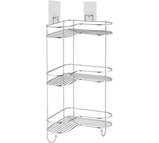 Изображение товара Полка Kleber угловая трехъярусная на силиконовом креплении LITE KLE-LT056