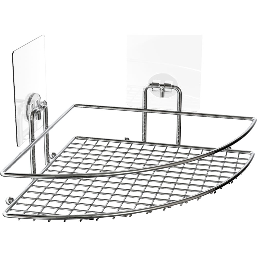 фото Полка для ванной kleber-решетка угловая настенная на силиконовом креплении lite kle-lt035