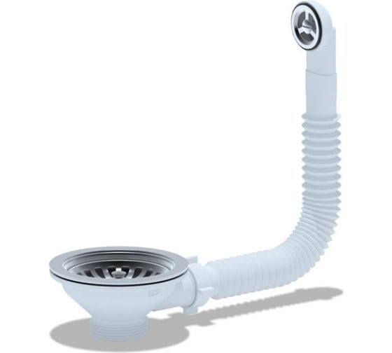 Изображение товара Выпуск для мойки АНИ Пласт гибкий перелив, 3 1/2, нержавеющая сетка N320S 025-0638