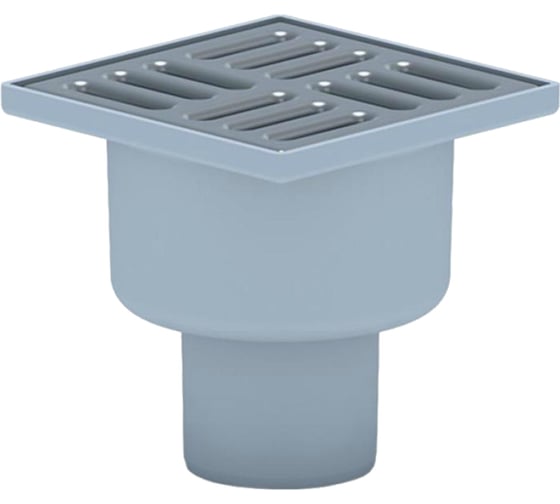 Изображение товара Нерегулируемый трап АНИ Пласт вертикальный выпуск, гидрозатвор, Дн50, нержавеющая решетка, 100х100 мм TA5202 004-0220