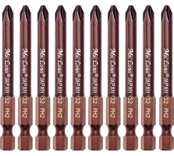 Изображение товара Бита для шуруповерта магнитная PH2, 70 мм, S2 Mr.Logo A070P2-10