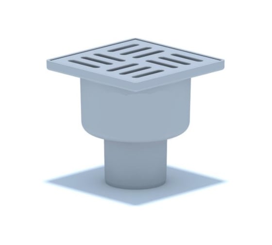Изображение товара Нерегулируемый трап АНИ Пласт вертикальный выпуск, гидрозатвор, Дн50, пластиковая решетка, 100х100 мм TA5204 004-0221