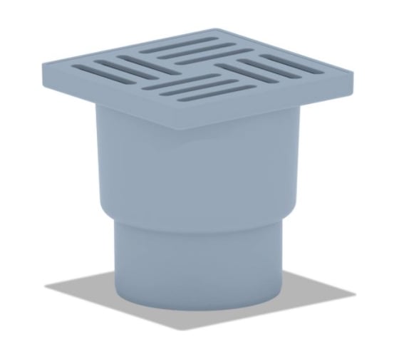 Изображение товара Нерегулируемый трап АНИ Пласт вертикальный выпуск, сухой затвор, Дн110, пластиковая решетка, 150х150 мм TQ1210 004-0477