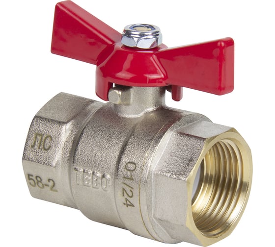 Изображение товара Кран шаровой TEBO полный проход ВН/ВН 1" бабочка T-КШ.101.1.КБ.CN