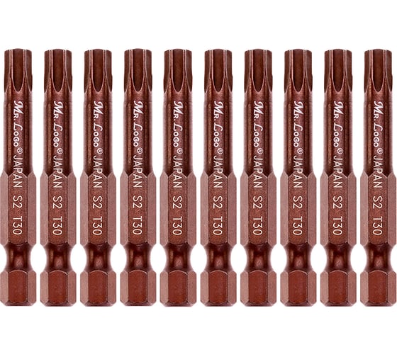 Изображение товара Бита для шуруповерта магнитная T30, 50 мм, S2 Mr.Logo A050T30-10