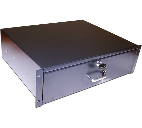 Изображение товара Ящик выдвижной TWT 19", с замком, 3U, черный TWT-CB-DRW-3U