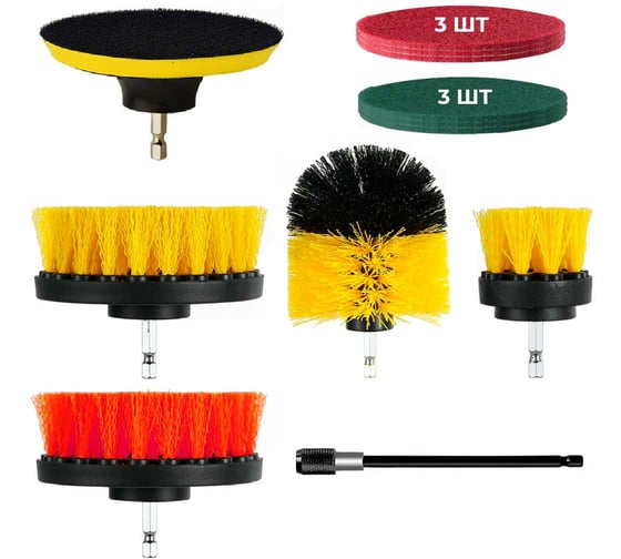 Изображение товара Набор щеток на дрель для уборки, 12 шт./упак Retic DBRUSH_12