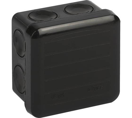 Изображение товара Коробка распределительная двухкомпонентная Рувинил Тусо для открытой проводки 70x70x40 мм черная 67230Ч