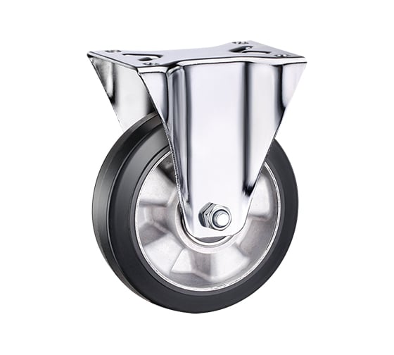 Изображение товара Опора колесная большегрузная неповоротная (150 мм; 430 кг; черная резина) RONEL FCDL 63 HEAVY