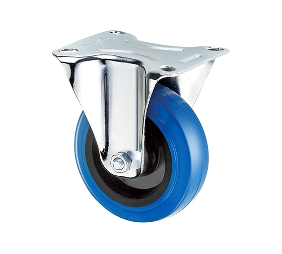 Изображение товара Опора колесная неповоротная (160 мм; 250 кг; эластичная синяя резина) RONEL FRCL 63