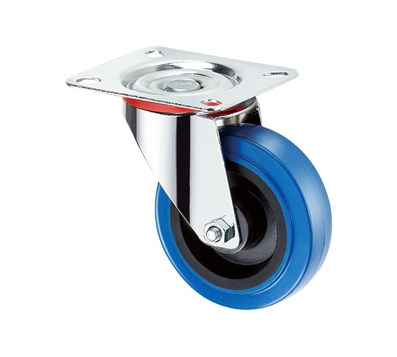 Изображение товара Опора колесная поворотная (160 мм; 250 кг; эластичная синяя резина) RONEL SRCL 63