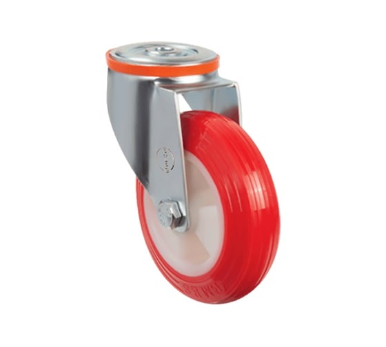 Изображение товара Опора колесная поворотная (125 мм; 160 кг; резьба под болт М12; нейлон) EMES EM04 ZKP 125