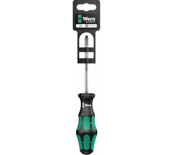 Изображение товара Отвёртка крестовая WERA 355 PZ SB PZ2x100 мм, держатель-еврослот WE-100057