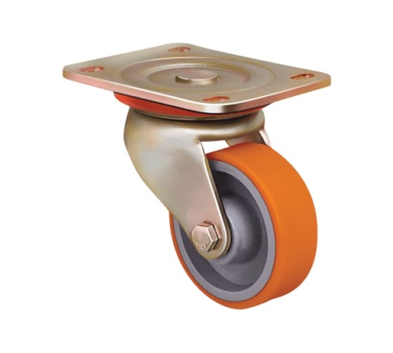 Изображение товара Опора колесная большегрузная поворотная (200 мм; 1100 кг; полиуретан) EMES ED01 VBP 200
