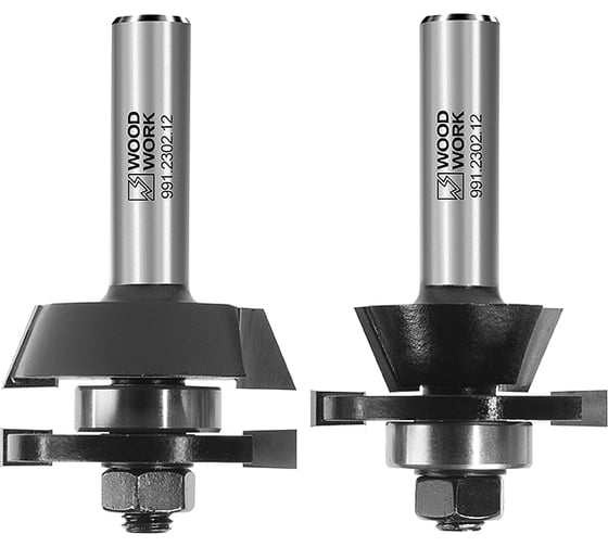 Изображение товара Комплект фрез для мебельной обвязки A=22.5 мм, D=44.4 мм, I=23.8 мм, L=76 мм, S=12 мм, Z=2 WOODWORK 991.2302.12