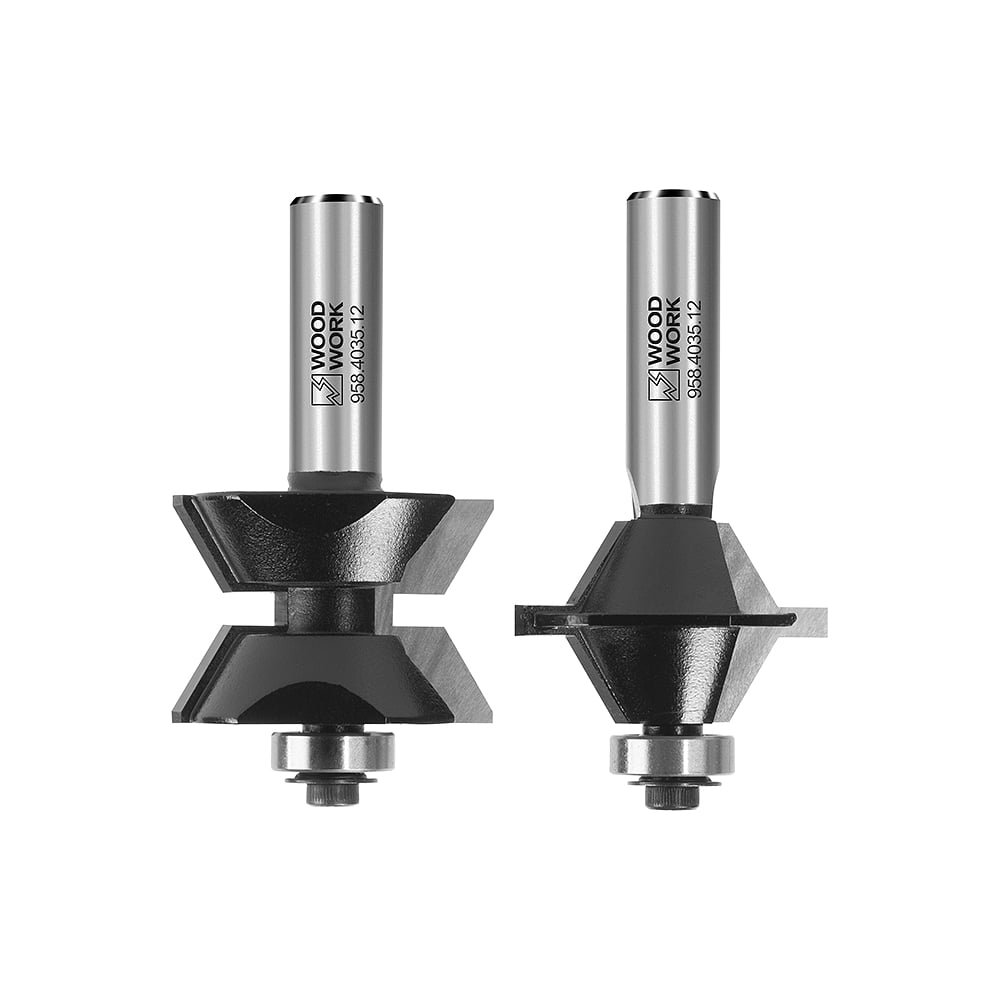 Изображение товара Комплект фрез для кромочного соединения I=25.4 мм, L=77 мм, S=12 мм, Z=2 WOODWORK 956.4035.12