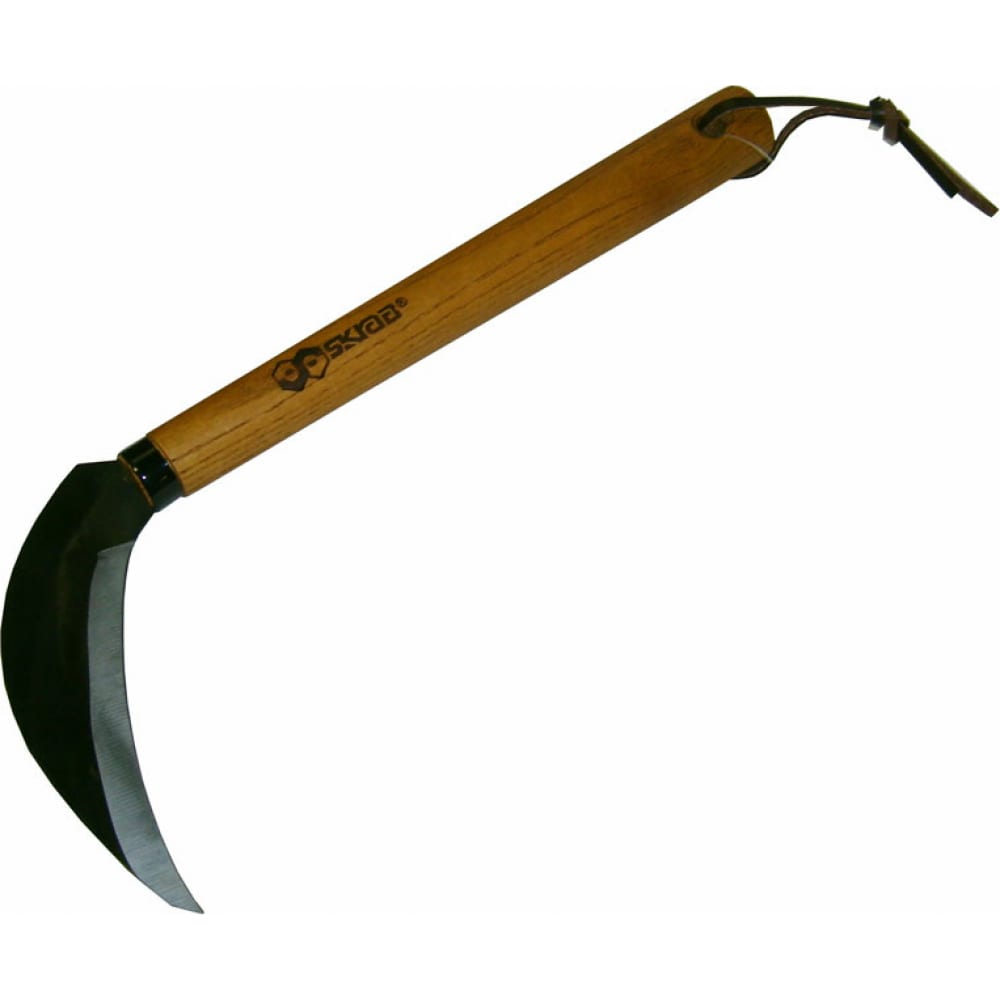 Садовый мини серп SKRAB нож для бисквита длина лезвия 35 см крупные зубцы ручка дерево
