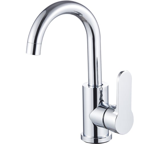 Изображение товара Смеситель для умывальника ARGOTECH поворотный излив, J-обр., GEKTOR d-35 нерж. сталь хpом, 44269