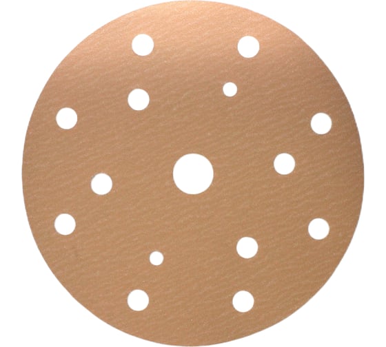 Изображение товара Шлифовальный круг В312TV 150 мм, на липучке, 15 отверстий, золотистый, Р180 R2R 2020-44310