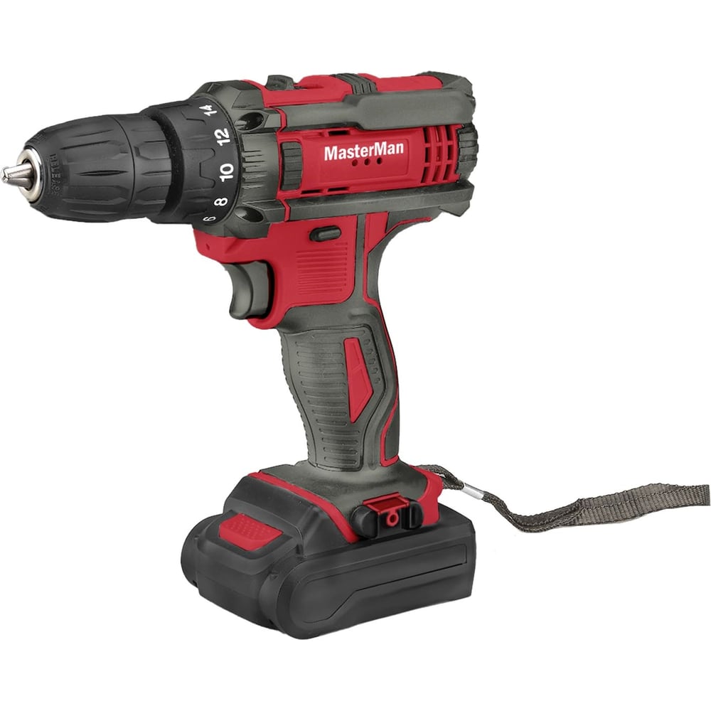 Изображение товара Дрель-шуруповерт MasterMan 21В 2 аккумулятора Li-Ion 1.3Ач