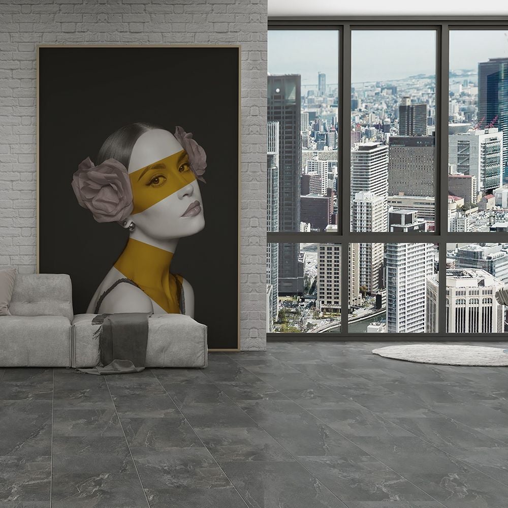 Изображение товара Пвх-плитка SPC Lamiwood AQUAMARINE Сланец Графит 610x305x5 мм 1,86 м2 M-07