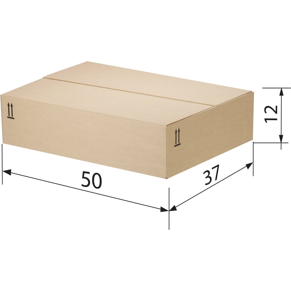 Изображение товара Гофроящик ОФИСМАГ 500х370х120 мм, бежевый, трехслойный, универсальный