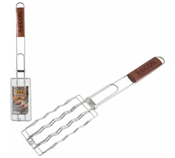 Изображение товара Решетка для барбекю Ecos RD-169D для сосисок, р-р 17х8.5 см, общая длина 50 см 999617