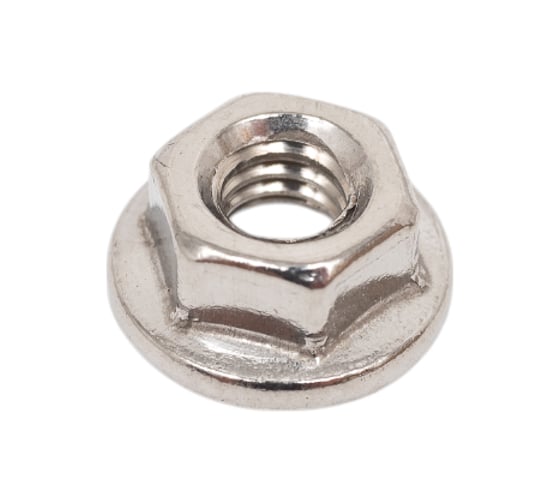 Изображение товара Гайка шестигранная с фланцем с насечками DINFIX DIN 6923 А2 НЕРЖ M 4 (1 шт) 00-0004860