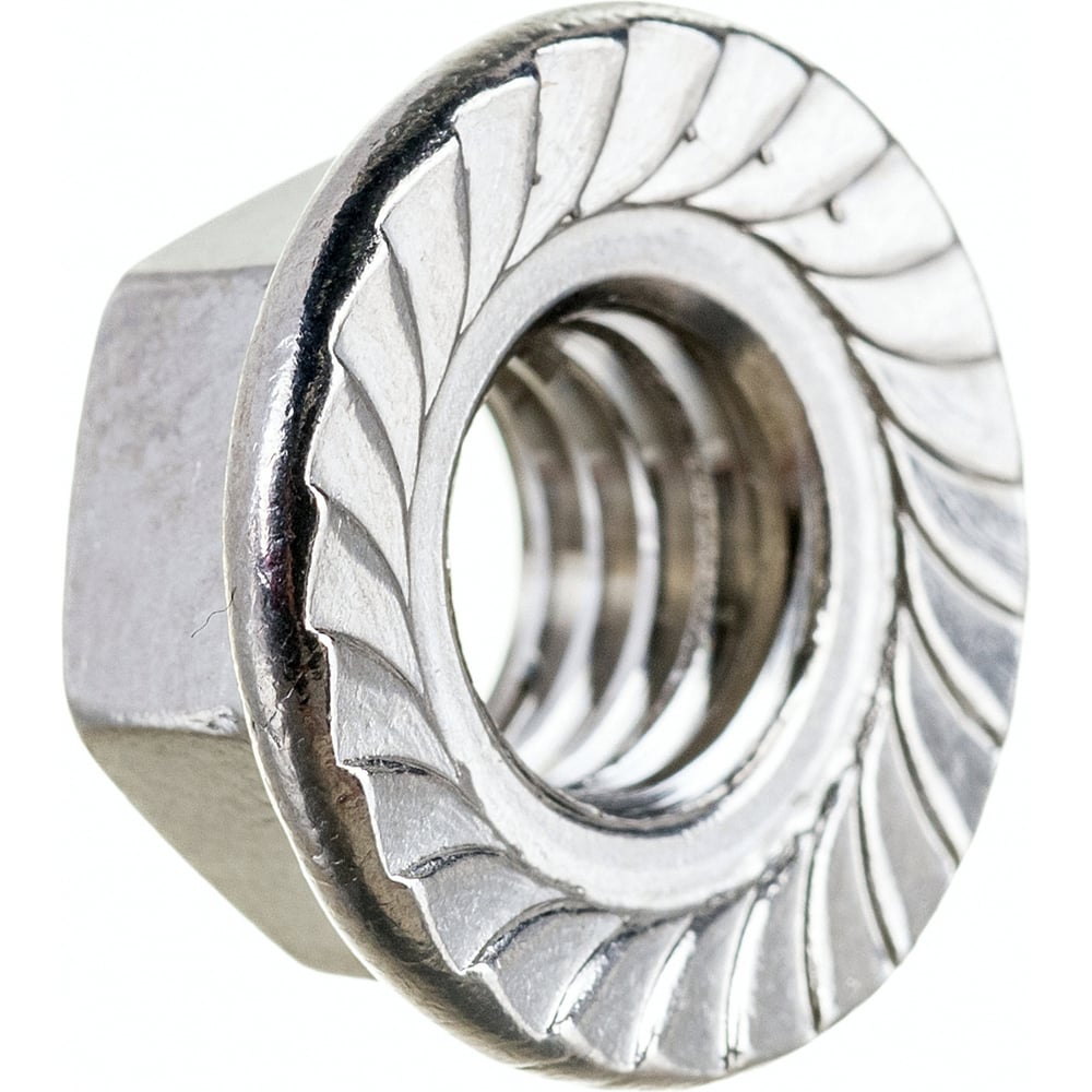 Изображение товара Гайка шестигранная с фланцем с насечками DINFIX DIN 6923 А2 НЕРЖ M 3 (5 шт) 00-0004858