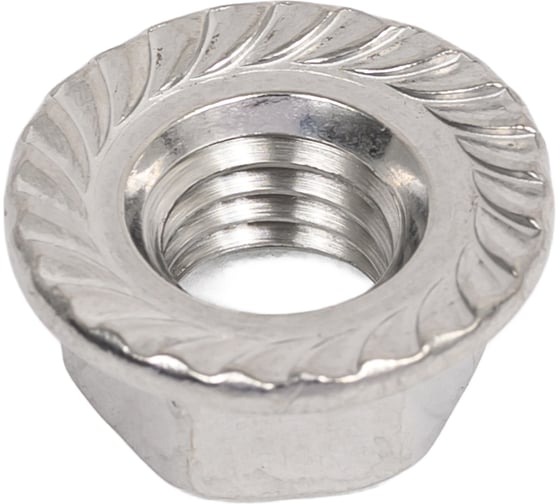 Изображение товара Гайка шестигранная с фланцем с насечками DINFIX DIN 6923 А2 НЕРЖ M 10 (5 шт) 00-0004873