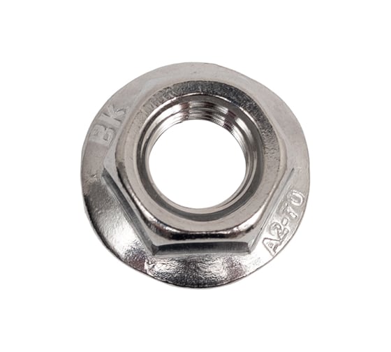 Изображение товара Гайка шестигранная с фланцем с насечками DINFIX DIN 6923 А2 НЕРЖ M 10 (100 шт) 00-0004875