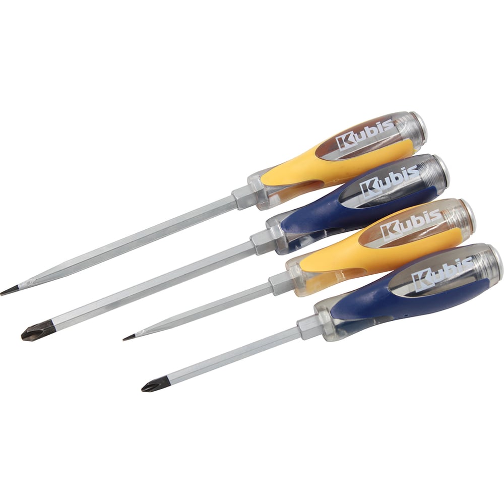 Изображение товара Набор ударных отверток KUBIS PH2x100, SL6x100, 3x150, 8x150 мм, 4 шт