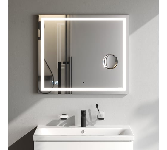 Изображение товара Универсальное зеркало AM.PM с контурной Led-подсветкой, часами и косметическим M91AMOX0803WG