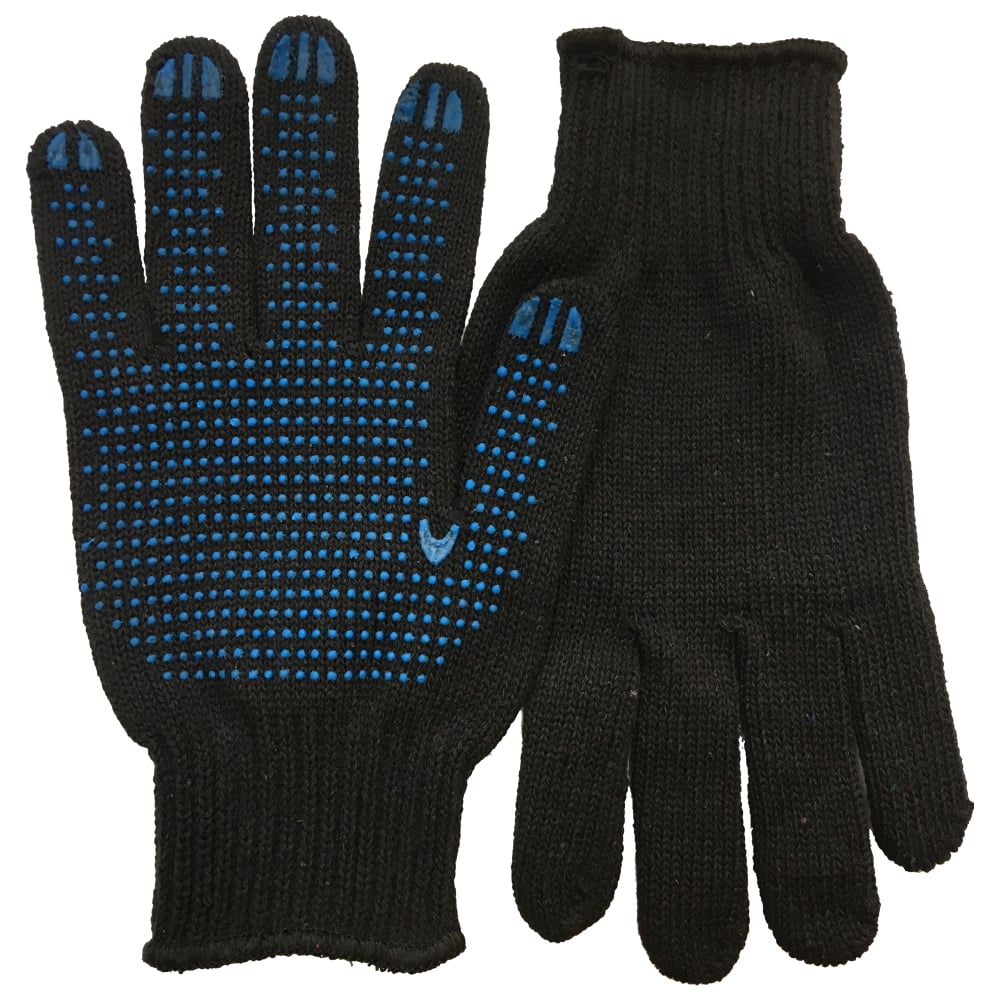 Хлопчатобумажные перчатки ПК Уралтекс, цвет черный ПР-05 ПРЕМИУМ - фото 1