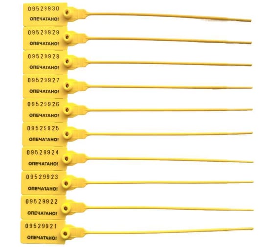 Изображение товара Пломба пластиковая номерная ТПК Технологии Контроля Универсал 150 (цвет: желтый) 100 шт 24286