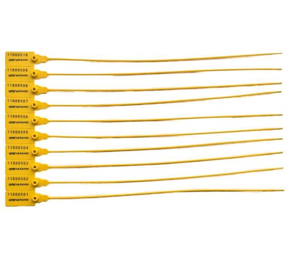 Изображение товара Пломба пластиковая номерная ТПК Технологии Контроля Универсал 350 (цвет: желтый) 100 шт 24296