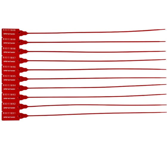 Изображение товара Пломба пластиковая номерная ТПК Технологии Контроля Универсал 350 (цвет: красный) 100 шт 24294