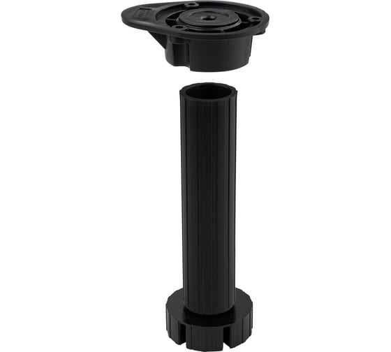 Изображение товара Опора мебельная разборная, регулируемая Lemax PROF черная, 150 мм FLX15B