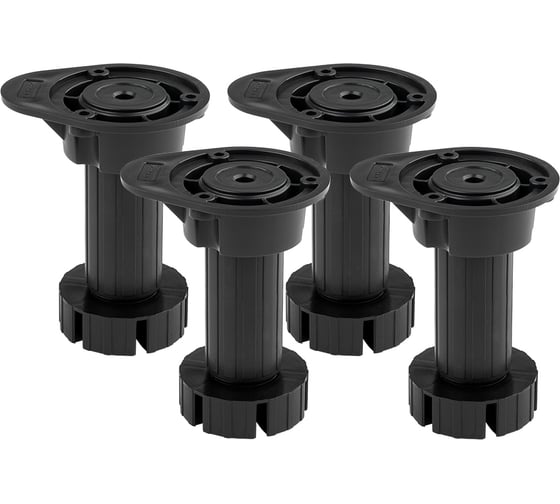 Изображение товара Комплект из 4 разборных, регулируемых опор 100 мм с клипсами Lemax PROF черный 4pcs-FLX10B