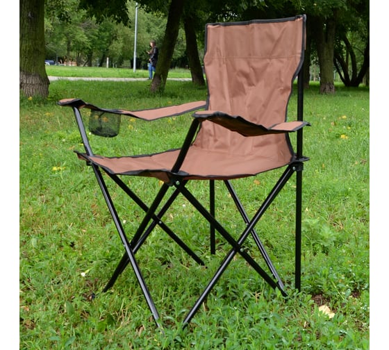 Изображение товара Кресло кемпинговое ARCTICUS с подлокотниками, коричневое 831201-кор