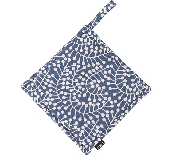 Изображение товара Прихватка Tkano темно-синего цвета с принтом Спелая Смородина из коллекции Scandinavian touch, 22x22 см TK22-PH0007